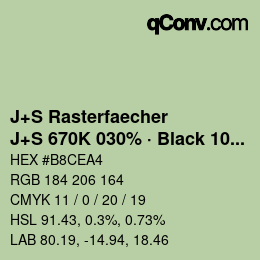 Code couleur: J+S Rasterfaecher - J+S 670K 030% · Black 10% | qconv.com