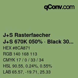 Code couleur: J+S Rasterfaecher - J+S 670K 050% · Black 30% | qconv.com