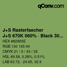 Farbcode: J+S Rasterfaecher - J+S 670K 060% · Black 30% | qconv.com