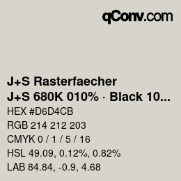 Color code: J+S Rasterfaecher - J+S 680K 010% · Black 10% | qconv.com