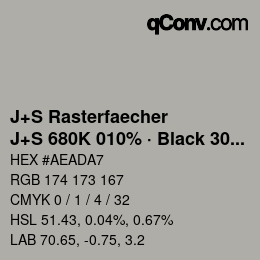 Farbcode: J+S Rasterfaecher - J+S 680K 010% · Black 30% | qconv.com