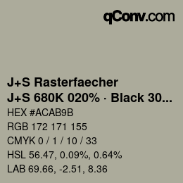 Code couleur: J+S Rasterfaecher - J+S 680K 020% · Black 30% | qconv.com