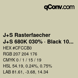 Farbcode: J+S Rasterfaecher - J+S 680K 030% · Black 10% | qconv.com