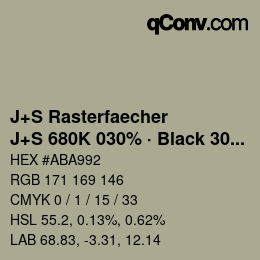 Farbcode: J+S Rasterfaecher - J+S 680K 030% · Black 30% | qconv.com