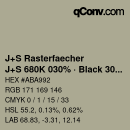 Color code: J+S Rasterfaecher - J+S 680K 030% · Black 30% | qconv.com