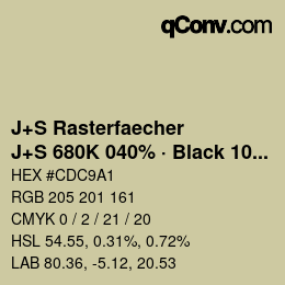 Farbcode: J+S Rasterfaecher - J+S 680K 040% · Black 10% | qconv.com