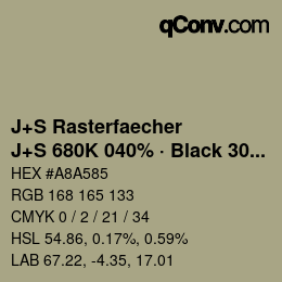 Farbcode: J+S Rasterfaecher - J+S 680K 040% · Black 30% | qconv.com