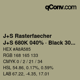 Code couleur: J+S Rasterfaecher - J+S 680K 040% · Black 30% | qconv.com