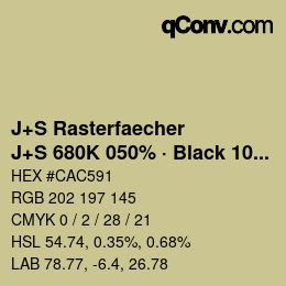 カラーコード: J+S Rasterfaecher - J+S 680K 050% · Black 10% | qconv.com