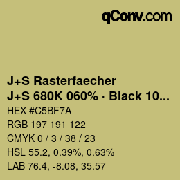 Farbcode: J+S Rasterfaecher - J+S 680K 060% · Black 10% | qconv.com