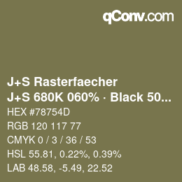 Color code: J+S Rasterfaecher - J+S 680K 060% · Black 50% | qconv.com