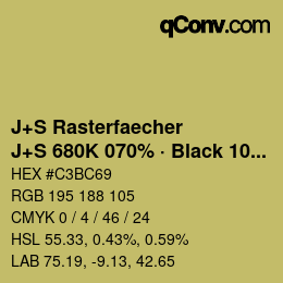 Farbcode: J+S Rasterfaecher - J+S 680K 070% · Black 10% | qconv.com