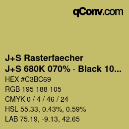 Code couleur: J+S Rasterfaecher - J+S 680K 070% · Black 10% | qconv.com