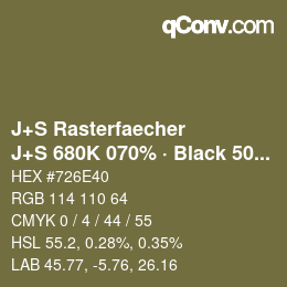 Color code: J+S Rasterfaecher - J+S 680K 070% · Black 50% | qconv.com