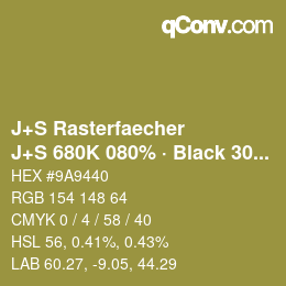 Farbcode: J+S Rasterfaecher - J+S 680K 080% · Black 30% | qconv.com