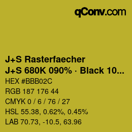 Farbcode: J+S Rasterfaecher - J+S 680K 090% · Black 10% | qconv.com