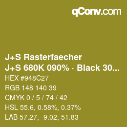 Farbcode: J+S Rasterfaecher - J+S 680K 090% · Black 30% | qconv.com