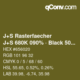 Farbcode: J+S Rasterfaecher - J+S 680K 090% · Black 50% | qconv.com