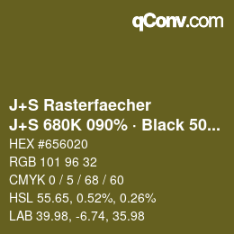 Code couleur: J+S Rasterfaecher - J+S 680K 090% · Black 50% | qconv.com