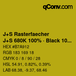 Farbcode: J+S Rasterfaecher - J+S 680K 100% · Black 10% | qconv.com
