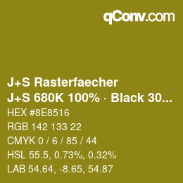 Code couleur: J+S Rasterfaecher - J+S 680K 100% · Black 30% | qconv.com