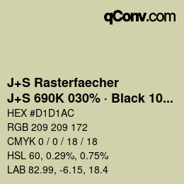 Color code: J+S Rasterfaecher - J+S 690K 030% · Black 10% | qconv.com