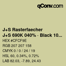 Farbcode: J+S Rasterfaecher - J+S 690K 040% · Black 10% | qconv.com