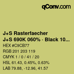 Farbcode: J+S Rasterfaecher - J+S 690K 060% · Black 10% | qconv.com
