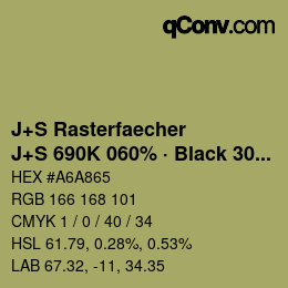 Color code: J+S Rasterfaecher - J+S 690K 060% · Black 30% | qconv.com