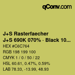 Code couleur: J+S Rasterfaecher - J+S 690K 070% · Black 10% | qconv.com