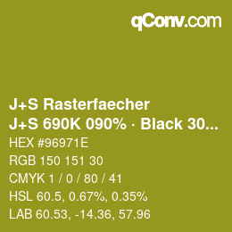 Code couleur: J+S Rasterfaecher - J+S 690K 090% · Black 30% | qconv.com