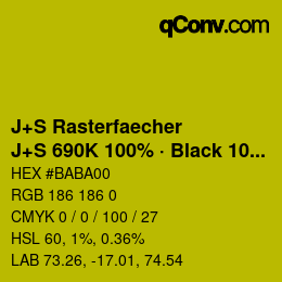 Code couleur: J+S Rasterfaecher - J+S 690K 100% · Black 10% | qconv.com