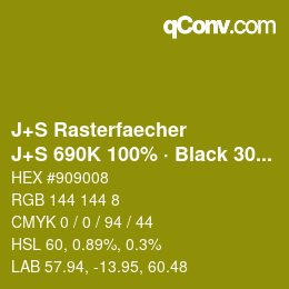 カラーコード: J+S Rasterfaecher - J+S 690K 100% · Black 30% | qconv.com