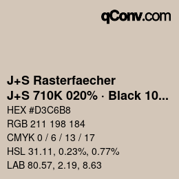 Farbcode: J+S Rasterfaecher - J+S 710K 020% · Black 10% | qconv.com