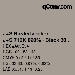 Code couleur: J+S Rasterfaecher - J+S 710K 020% · Black 30% | qconv.com
