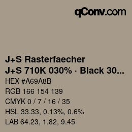 Code couleur: J+S Rasterfaecher - J+S 710K 030% · Black 30% | qconv.com