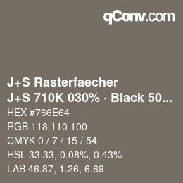 Code couleur: J+S Rasterfaecher - J+S 710K 030% · Black 50% | qconv.com