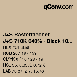 Code couleur: J+S Rasterfaecher - J+S 710K 040% · Black 10% | qconv.com