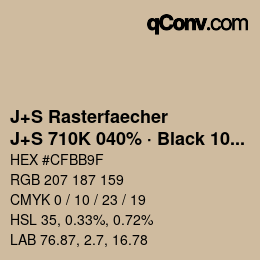 Color code: J+S Rasterfaecher - J+S 710K 040% · Black 10% | qconv.com