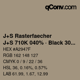 Code couleur: J+S Rasterfaecher - J+S 710K 040% · Black 30% | qconv.com