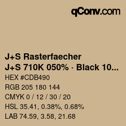 Farbcode: J+S Rasterfaecher - J+S 710K 050% · Black 10% | qconv.com