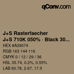 Farbcode: J+S Rasterfaecher - J+S 710K 050% · Black 30% | qconv.com