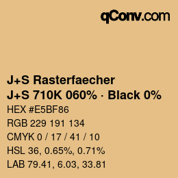 Code couleur: J+S Rasterfaecher - J+S 710K 060% · Black 0% | qconv.com