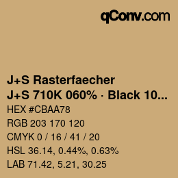 カラーコード: J+S Rasterfaecher - J+S 710K 060% · Black 10% | qconv.com