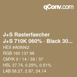 カラーコード: J+S Rasterfaecher - J+S 710K 060% · Black 30% | qconv.com
