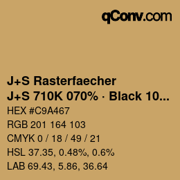 Farbcode: J+S Rasterfaecher - J+S 710K 070% · Black 10% | qconv.com