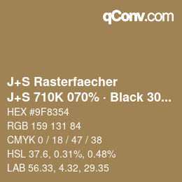 Code couleur: J+S Rasterfaecher - J+S 710K 070% · Black 30% | qconv.com