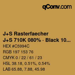 カラーコード: J+S Rasterfaecher - J+S 710K 080% · Black 10% | qconv.com