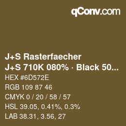 Farbcode: J+S Rasterfaecher - J+S 710K 080% · Black 50% | qconv.com