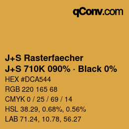 Farbcode: J+S Rasterfaecher - J+S 710K 090% · Black 0% | qconv.com